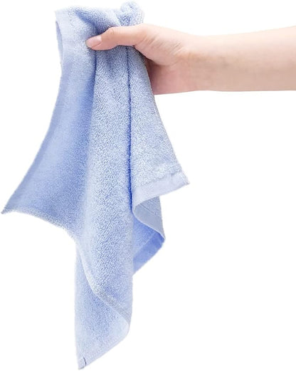 Washcloths 12 Pack 13"x13"- Extra Absorbent, Soft Multipurpose Wash Clothes and Face Towel (Blue)