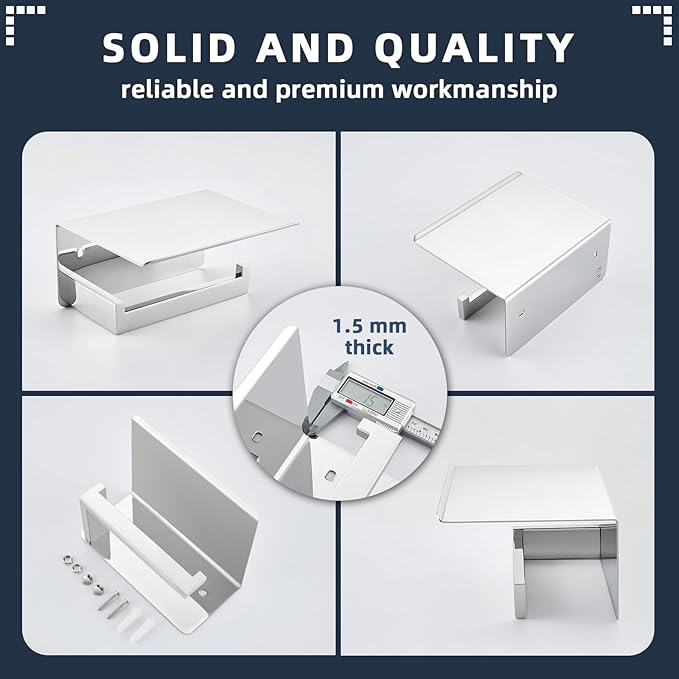 Angle Simple Toilet Paper Holder with Shelf Polished Chrome, 304 Stainless Steel Toilet Tissue Roll Holder Wall Mount
