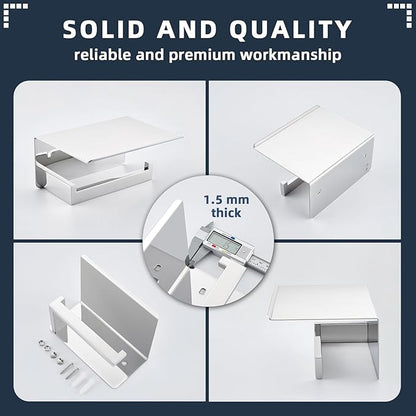 Angle Simple Toilet Paper Holder with Shelf Polished Chrome, 304 Stainless Steel Toilet Tissue Roll Holder Wall Mount
