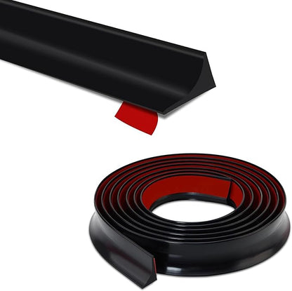 Shower Threshold Water Dam,Walk in Shower Water Guard, Shower Dam Water Barrier Bathroom Sink Splash for Dry And Wet Separation Caulk Seal Strip Edge Trim (78Inch, Black)