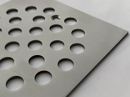 4-1/4 Inch Screw-in Square Floor Drain Cover Replacement Shower Grates with Screws (Brushed Nickel)
