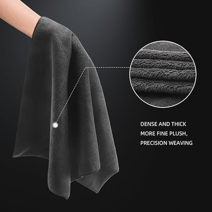 SPTA Car Microfiber Towels, Sport & Workout Towel - Gym, Exercise, Fitness, Spa, Ultra Soft, Super Absorbent, Fast Drying Premium Microfiber, 320gsm, 16in x 27in, Midnight (3-Pack)-MT036