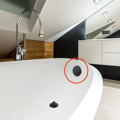 Lift and Turn Bathtub Drain Stopper with ABS Plastic Bushing, Fits in 1-1/2 Inch or 1-3/8 Inch Inner Bathtub Shoe, Easy to Install, Matte Black