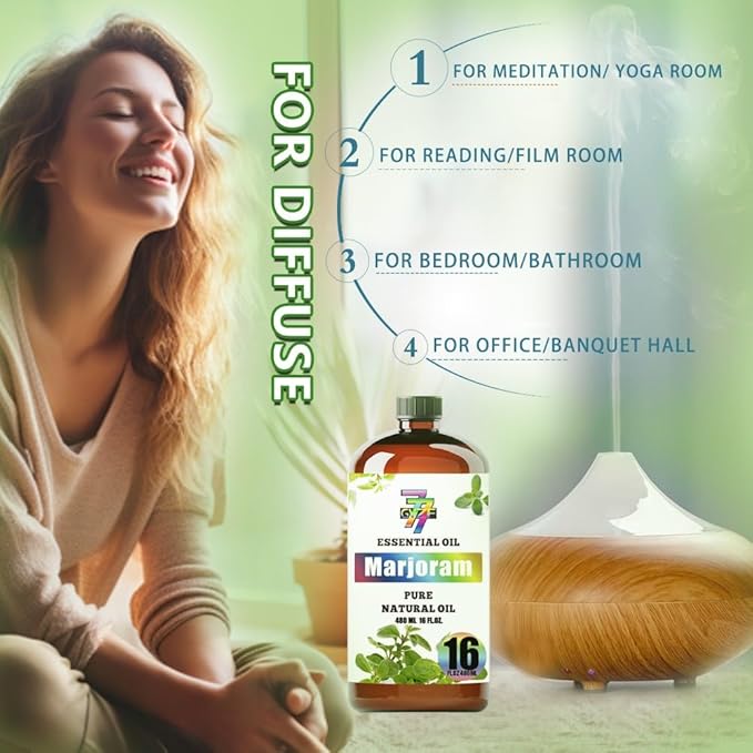 Marjoram Essential Oil (16 oz / 480 ml) – Marjoram Oils for diffusers, humidifiers, Home Baths, Cleaning Products, Yoga, DIY Soaps and DIY Scented Candles