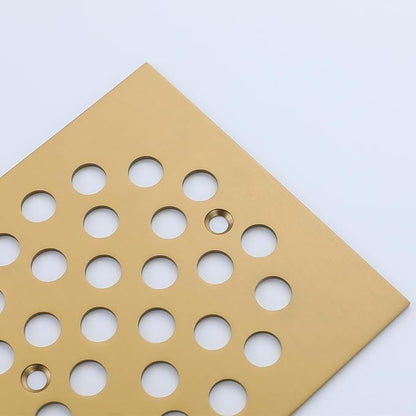 Square Style 4-1/4 inch Screw-in Shower Drainer Cover Floor Drainer Grates with Screws Brushed Golden