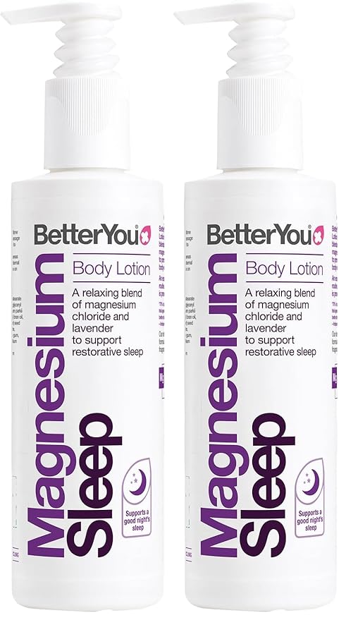 BetterYou Magnesium Sleep Body Lotion - Relaxing Body Lotion - Magnesium Body Cream with Lavender and Chamomile Blend - Sore Muscle Relief - 6.08 oz (Pack of 2)