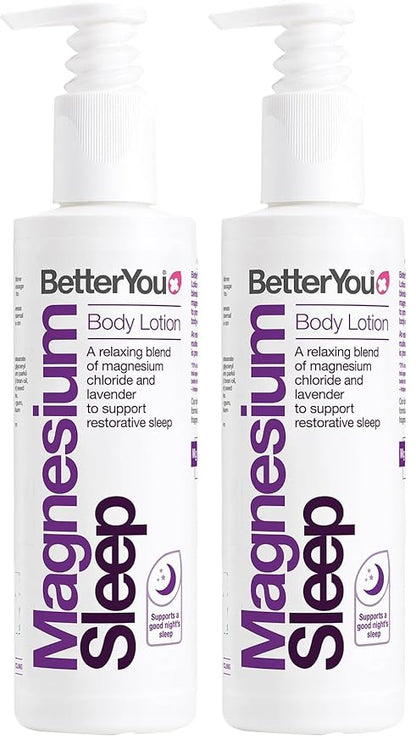 BetterYou Magnesium Sleep Body Lotion - Relaxing Body Lotion - Magnesium Body Cream with Lavender and Chamomile Blend - Sore Muscle Relief - 6.08 oz (Pack of 2)