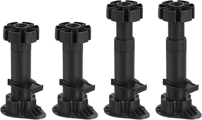 120x46mm(LxW) Adjustable Leveling Feet - 4Pack- Good for Furniture - Leveler Support Frame Replacement Legs - Black