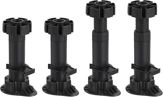 120x46mm(LxW) Adjustable Leveling Feet - 4Pack- Good for Furniture - Leveler Support Frame Replacement Legs - Black
