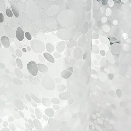 EurCross Stall Shower Curtain Liner for Narrow Small Showers 54 x 72inch, 1.15LB Heavyweight Waterproof Clear EVA Cobblestone Shower Liner with 5 Magnets and Hooks, 9 Metal Holes