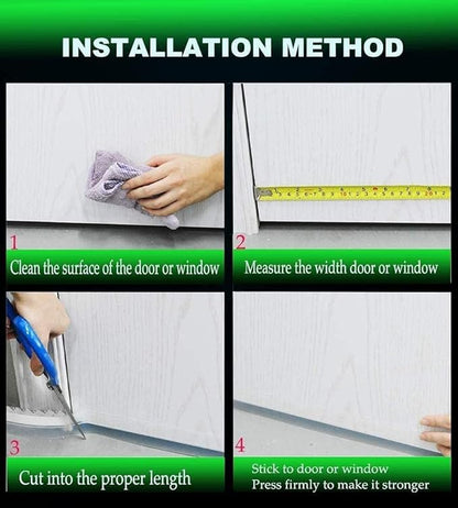 Weather Stripping Door Seal – 33ft Extra-Wide Silicone, Strong Adhesive, Seals Large Gaps for Maximum Winter Cold Protection and Weatherproofing, 1.8in Transparent