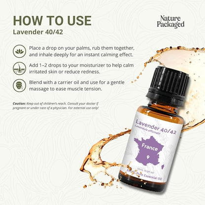 Lavender 40/42 Essential Oil Direct from France - Essential Oil for Candle Making and Soaps - Pure Lavender 40/42 Oil for Aromatherapy, Skincare, Haircare, Perfumes (2lbs)