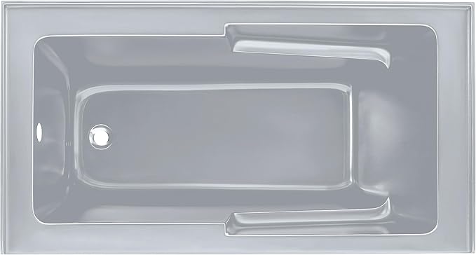 Voltaire 60" x 32" Left-Hand Drain Alcove Bathtub with Apron and Armrest in Matte Grey