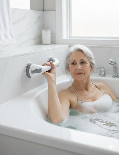 2 Pack Grab Bars for Bathtubs and Showers, Shower Handles for Elderly Seniors bar Safety 500 lbs Walls Handicap Heavy Duty Holder Hooks to Lift Large Tile Glass Suction Cups Tool