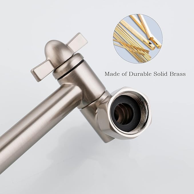 Shower Head Extender, Adjustable Shower Head Extension Brushed Nickel, Adjustable for Any Shower Angels, Universal Straight Shower Arm