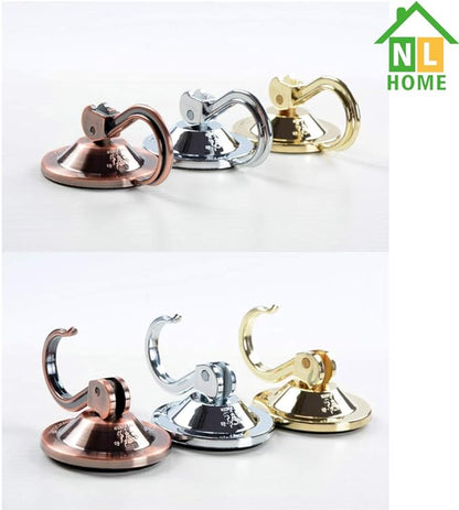 Suction Cup Hooks, Powerful Vacuum Wreath Hangers for Glass Door or Window, Set of 4, Silver Chrome