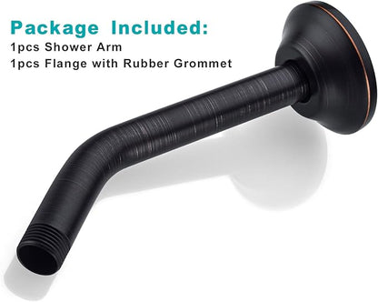 BESTILL Wall Mounted 8 Inch Shower Head Arm, Shower Arm and Flange Included, Oil Rubbed Bronze