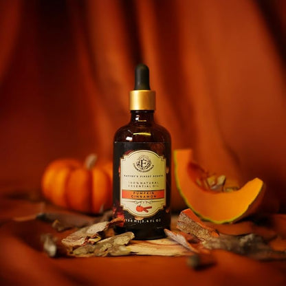 Luxurious Pumpkin Cinnamon Fragrance Oil by Enhanced Essentials|Holiday Mood Aromatic Oil for Diffuser,Laundry, Aromatherapy,Perfume,Gifting,Soap & Candle Making|with Glass Dropper|100 ml