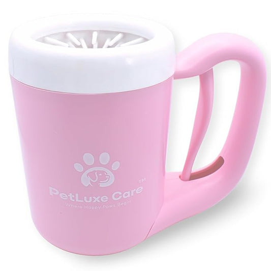 Dog Paw Cleaner Kit - Includes Paw Washer Cup, Towel, Pet Bath Brush & Moisturizing Balm - Dog Foot Washer for Muddy Paws, ideal for Small & Medium Dogs (Pink, Medium)
