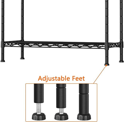 3-Shelf Adjustable Heavy Duty Storage Shelves,36" Wx14 Dx35.8 H Metal Organizer Wire Rack for Laundry Bathroom Kitchen Pantry Closet Garage Shelving Black