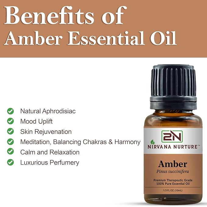 Amber Essential Oil 100% Pure Premium Therapeutic Grade, Undiluted