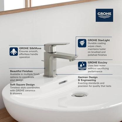 Grohe 101897GN00 Cubeo Single Hole Single Handle XS-Size Bathroom Faucet, 1.2 GPM, Brushed Gold