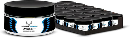 HawkGrips 8oz Massage Emollient, Unscented, Emollient for IASTM and Massage, Soft Tissue Mobilization & Lubrication for Massage Therapy, Shea Butter, Oil Based, Vegan, Cream Alternative, Pack of 24