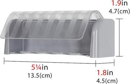 LUEXBOX 5 Slots Wall Mount Toothbrush Holder with Cover, Self Adhesive Toothbrush Storage Organizer for Shower, Toothbrush Hanger for Bathroom, Medicine Cabinet, Dorm (Grey)