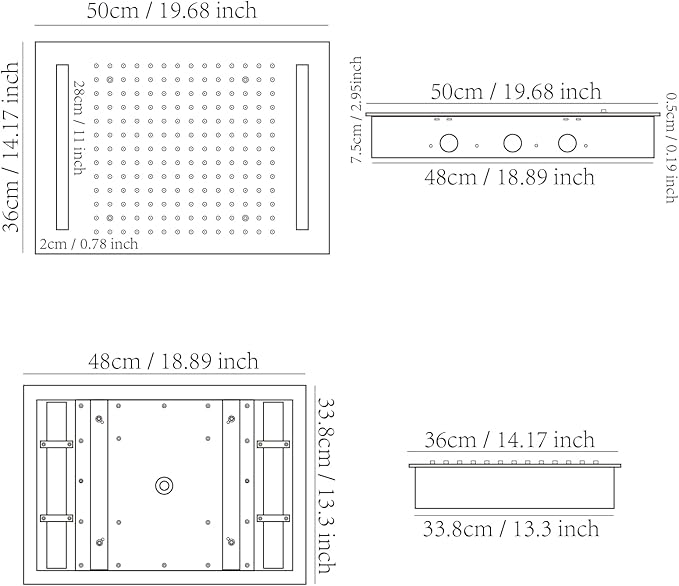 Temperature Display Shower Faucet Set Matte Black Shower System with Body Jets, with 14X20 inch Ceiling Mount Shower Head and Handheld Spray