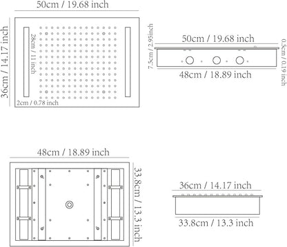 Temperature Display Shower Faucet Set Matte Black Shower System with Body Jets, with 14X20 inch Ceiling Mount Shower Head and Handheld Spray