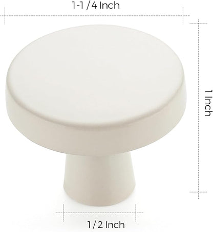 Ravinte 30 Pack Drawer Pulls 1-1/4 Inch Kitchen Cabinet Knobs White Solid Round Dresser Knobs Simple Cabinet Hardware for Cupboard Drawer Handles