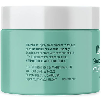 Stretch Mark Cream Infused with Collagen & Stem Cell Maternity Skincare Oil Removes Stretch Mark Prevention & Scar Remover Lotion Green Tea Extract & Raspberry Ketones, 2oz by M3 Naturals