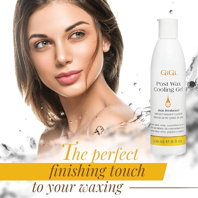 GiGi Post Waxing Cooling Gel, Soothing After Wax Care Treatment, Skin Freshener & Hydrating, 8 fl oz