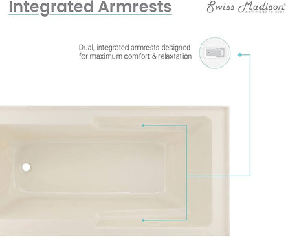 Voltaire 60" X 30" Left-Hand Drain Alcove Bathtub with Apron in Bisque