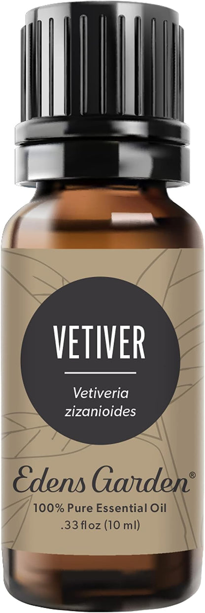 Edens Garden Vetiver Essential Oil- 100% Pure Premium Grade, Undiluted, Natural, Therapeutic, Aromatherapy, The Best for Diffuser, Skin, Humidifiers, Kid Safe 10 ml (.33 fl oz)