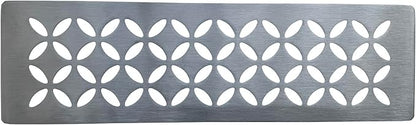 Shower Niche Shelf for Prefabricated Kerdi Board SN/-SNLT, Floral Design, Brushed 304 Stainless Steel