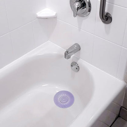 Gotega Bathroom Sink Drain Strainers, Hair Catcher Shower Drain Covers Protector, Flexible TPR Material, Multiple Colors for Bathroom Tub Shower and Sink Garbage Disposal Parts, Light-Colored 5 Pack
