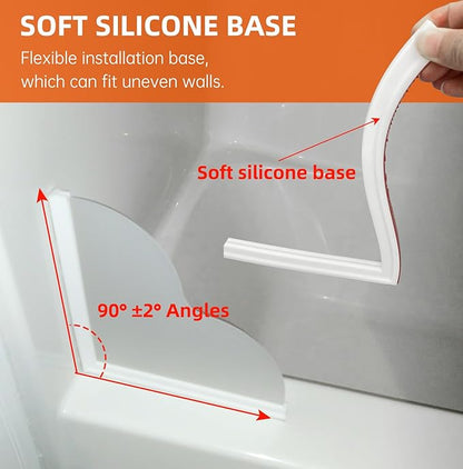 Shower Corner Water Guard, Large Size Tub Shower Water Guard, Shower Splash Guards,Bathtub Splash Guard Self-Adhesive Tub Guards to Keep Water in Tub (2pcs)
