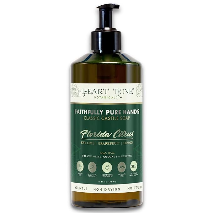 Liquid Castile Soap | Organic Olive and Coconut Oils | Non Drying Formula For All Skin Types | Naturally Fragranced Essential Oils (Key Lime)