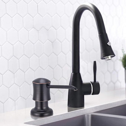 SAMODRA Sink Soap Dispenser for Kitchen Oil Rubbed Bronze Dish Lotion Dispenser 12 OZ Bottle Built in Design Refill from The Top