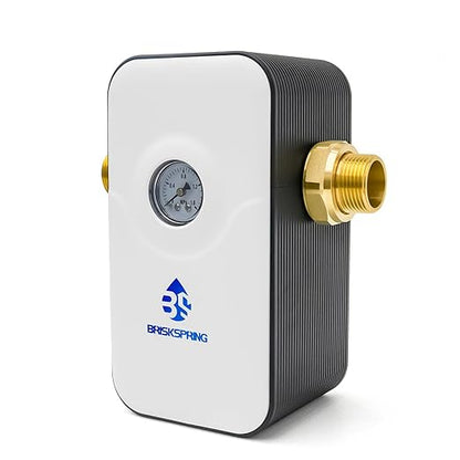 Upgraded Salt Free Water Descaler with Pressure Gauge丨26.4GPM Whole House Water Softener System丨1-Inch NPT Water Heater Descaler丨Prevent Scale Built Up On Water Heaters丨10-Year Durability