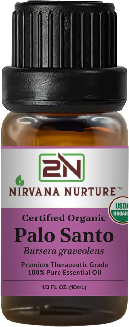 Palo Santo Essential Oil USDA Certified Organic, 100% Pure Natural Premium Grade, Undiluted