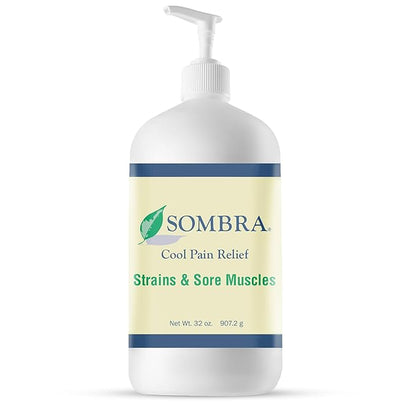 Sombra Original Cool Therapy Gel Cold Pain Relief for Swelling, Growing Pains, Soreness, Post-Workout, Vegan Formula Free of Artificial Fragrances, Dyes, NSAID, Wax, Petroleum, Alcohol - 32oz Pump