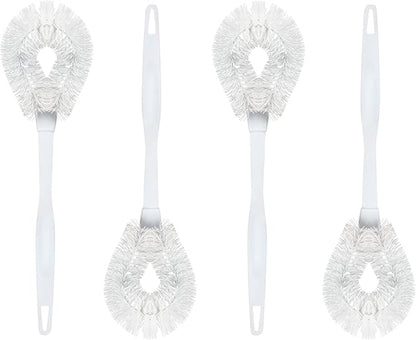 LOLA Toilet Bowl Brush w/Curved Head, 4 Pack, Coated Wire, Durable Poly Bristles, Reaches Under Toilet Bowl Rim