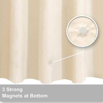 Barossa Design Beige Long Shower Curtain Liner 78" Height - 3 Magnets & Waterproof Lightweight PEVA Shower Liner for Bath Tub, PVC Free, Metal Grommets, Beige, 72x78