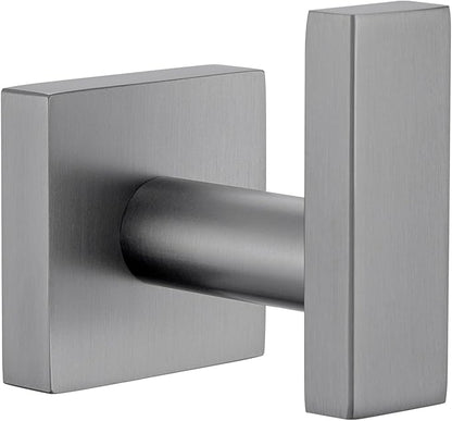 Angle Simple Square Towel Hook, SUS304 Stainless Steel Robe Coat Hook for Bathroom, Hand Towel Holder, Gunmetal Gray