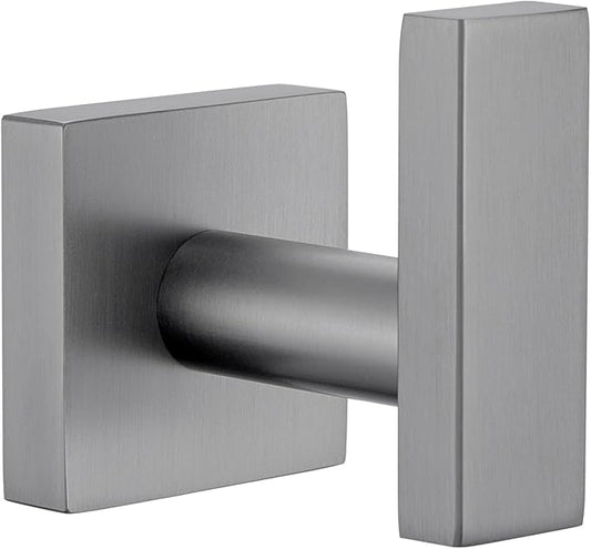 Angle Simple Square Towel Hook, SUS304 Stainless Steel Robe Coat Hook for Bathroom, Hand Towel Holder, Gunmetal Gray