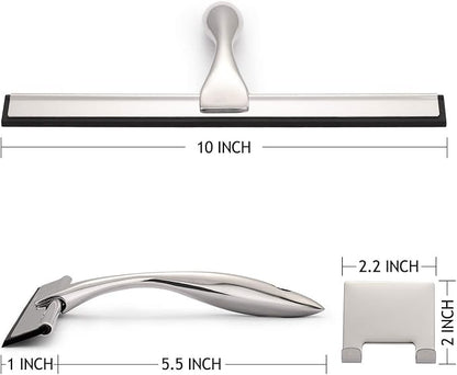 Hiware All-Purpose Shower Squeegee for Shower Doors, Bathroom, Window and Car Glass - Stainless Steel, 10 Inches