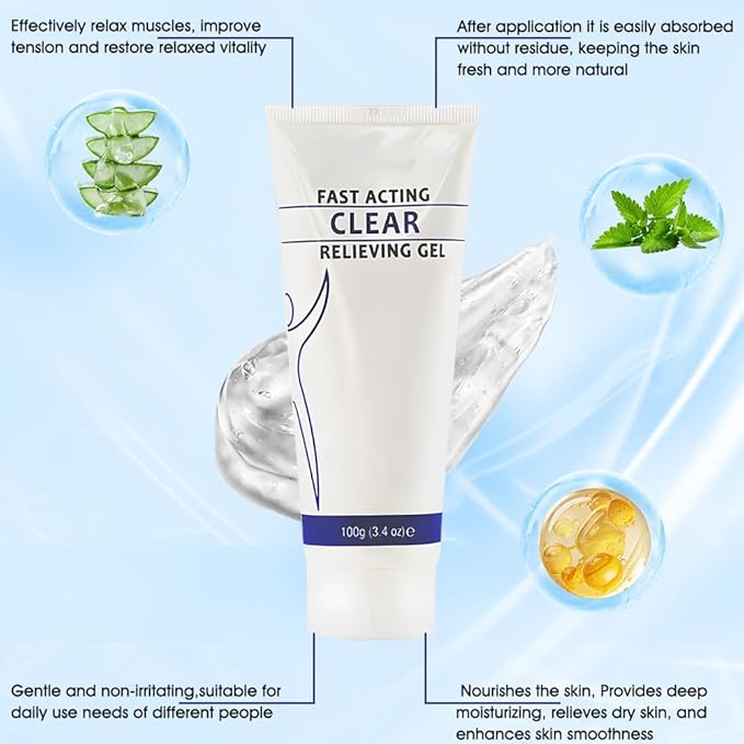 Soothing Cooling Gel 100g,Relieve Muscle Tension,Sports Soothing Cooling Body Care,Cooling with Menthol and Frankincense,Fast Absorbing for Women and Men,Brings a Comfortable Feeling(100g/3.04oz)
