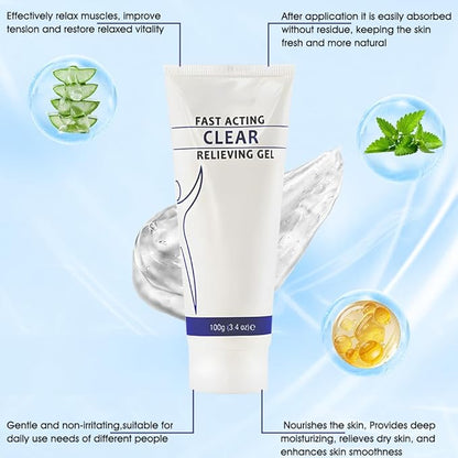 Soothing Cooling Gel 100g,Relieve Muscle Tension,Sports Soothing Cooling Body Care,Cooling with Menthol and Frankincense,Fast Absorbing for Women and Men,Brings a Comfortable Feeling(100g/3.04oz)